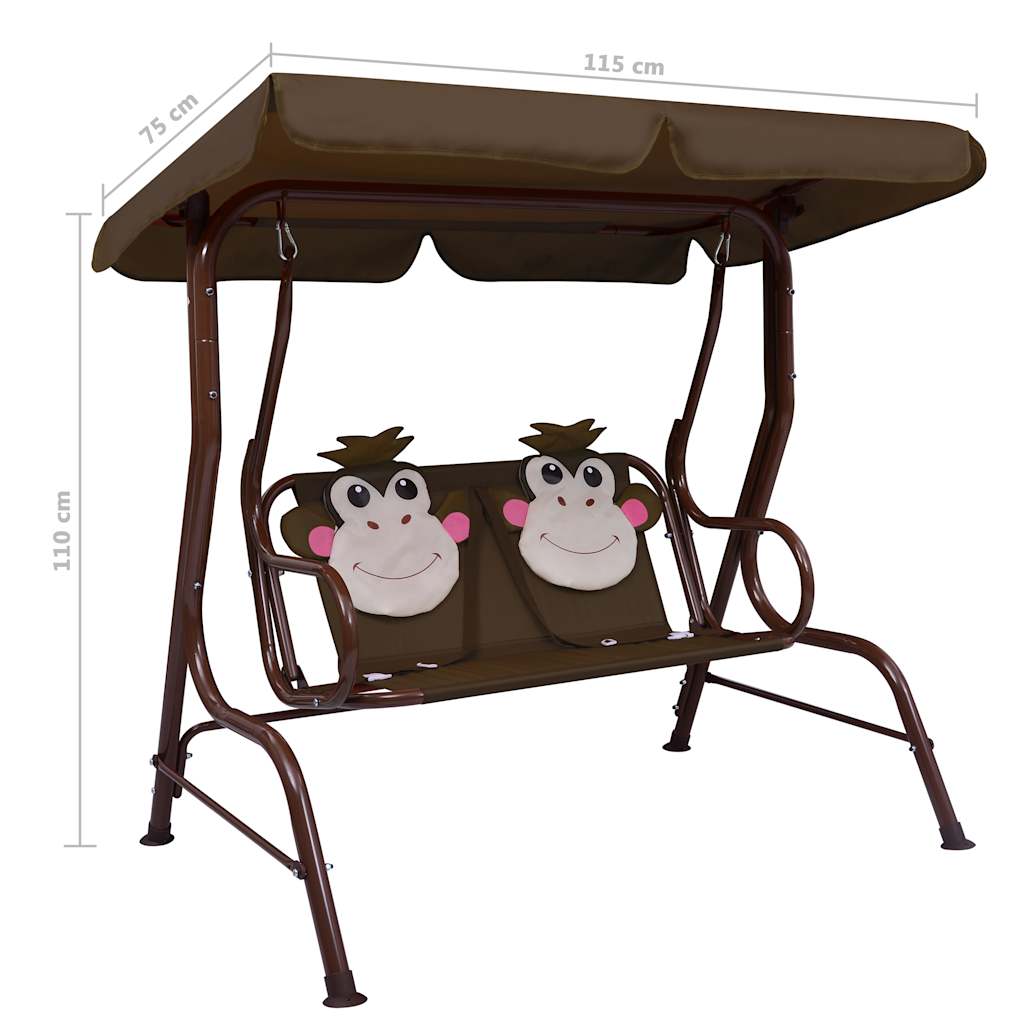 Dondolo A Panchina Per Bambini 115X75X110 Cm In Tessuto