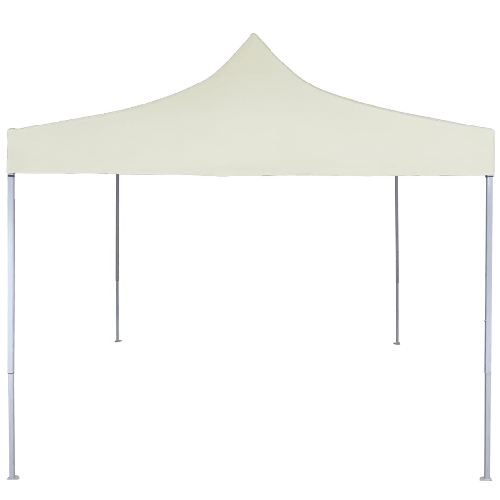 Gazebo Professionale Pieghevole Con 2 Pareti 2X2M Acciaio Crema