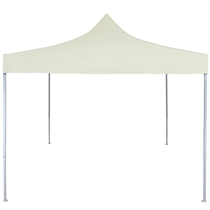 Gazebo Professionale Pieghevole Con 2 Pareti 2X2M Acciaio Crema