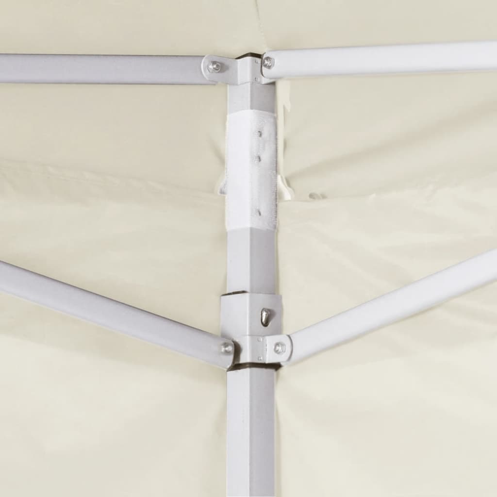 Gazebo Professionale Pieghevole Con 2 Pareti 2X2M Acciaio Crema