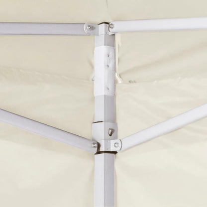 Gazebo Professionale Pieghevole Con 2 Pareti 2X2M Acciaio Crema
