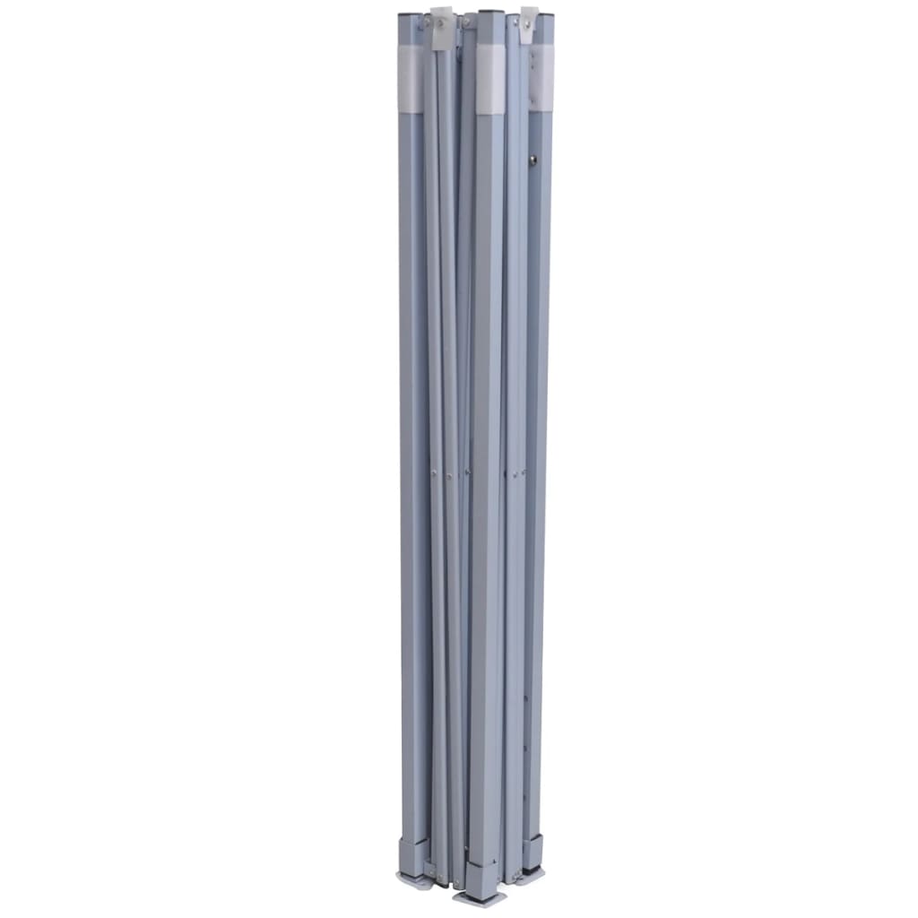 Gazebo Professionale Pieghevole Con 2 Pareti 2X2M Acciaio Crema