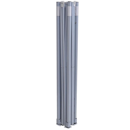 Gazebo Professionale Pieghevole Con 2 Pareti 2X2M Acciaio Crema