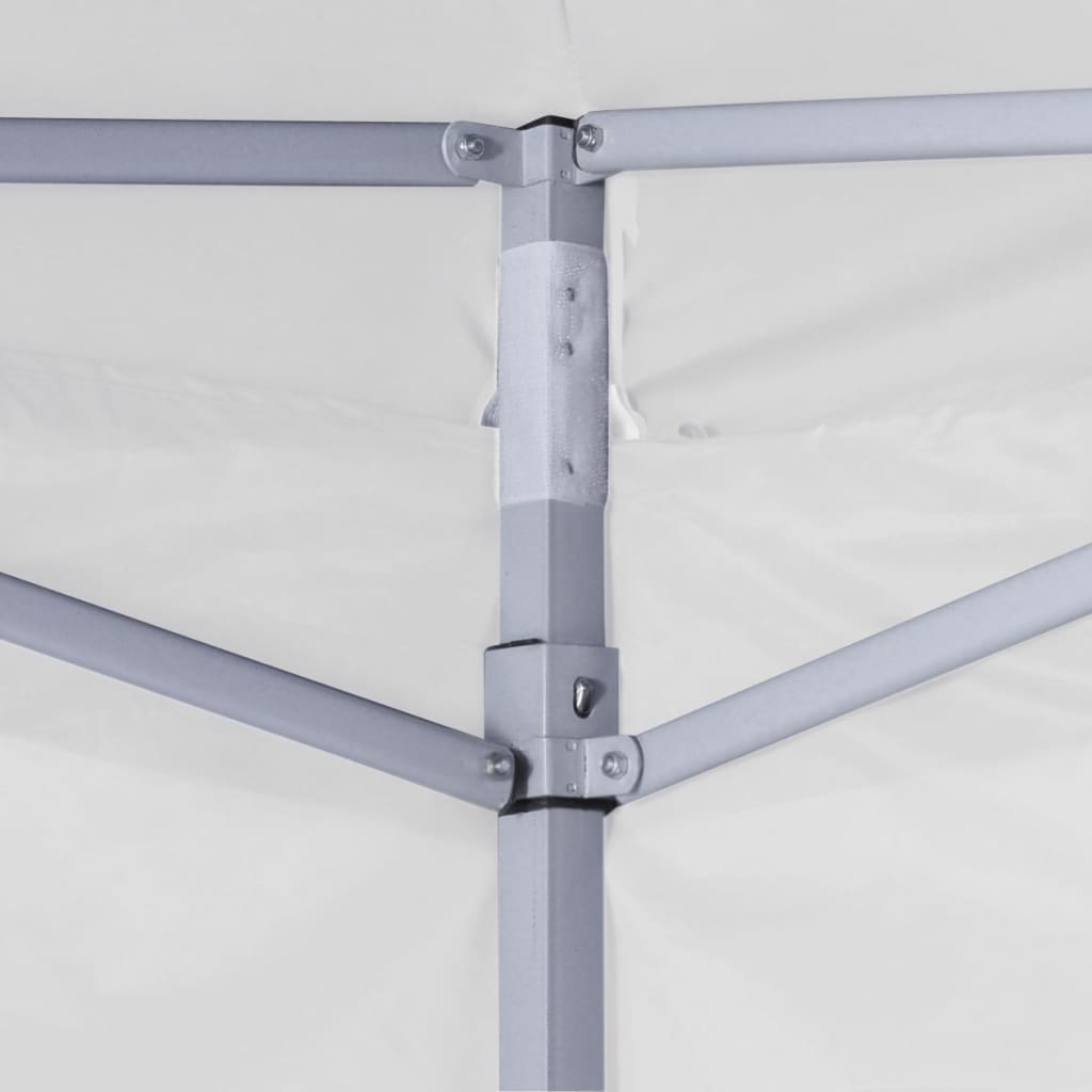 Gazebo Pieghevole Professionale 4 Pareti 2X2M Acciaio Bianco Bianco