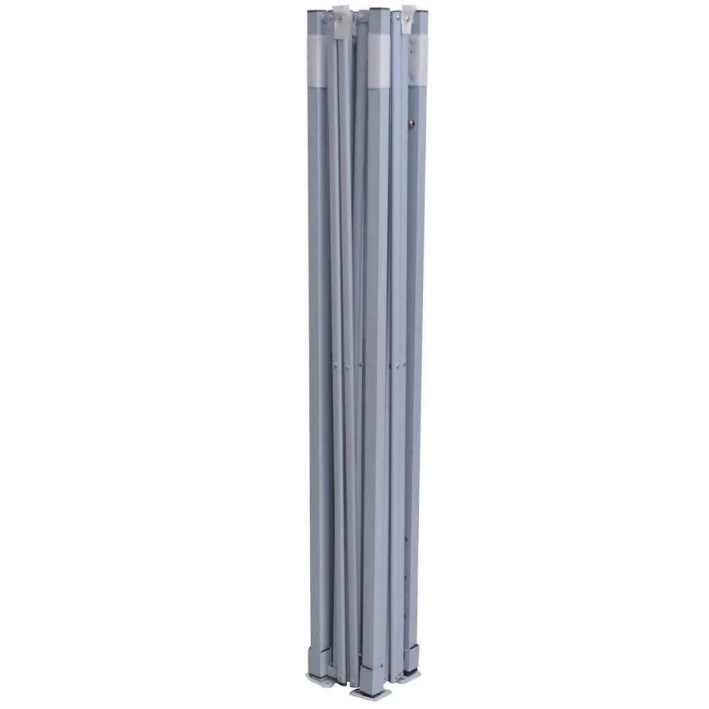 Gazebo Pieghevole Professionale 4 Pareti 2X2M Acciaio Bianco Bianco
