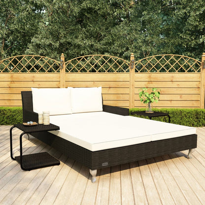 Lettino Prendisole Per 2 Persone Con Cuscini Polyrattan