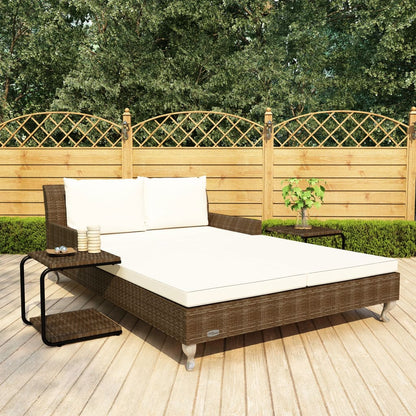 Lettino Prendisole Per 2 Persone Con Cuscini Polyrattan