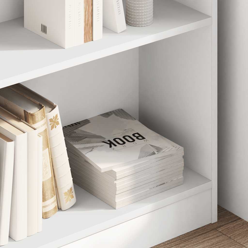 Libreria Bianca 80X24X75 Cm In Legno Multistrato