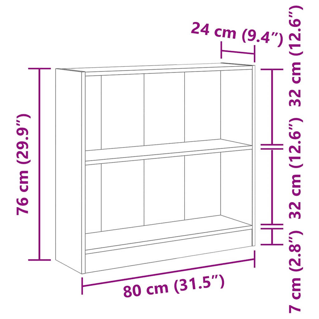 Libreria Rovere Sonoma 80X24X75 Cm In Legno Multistrato