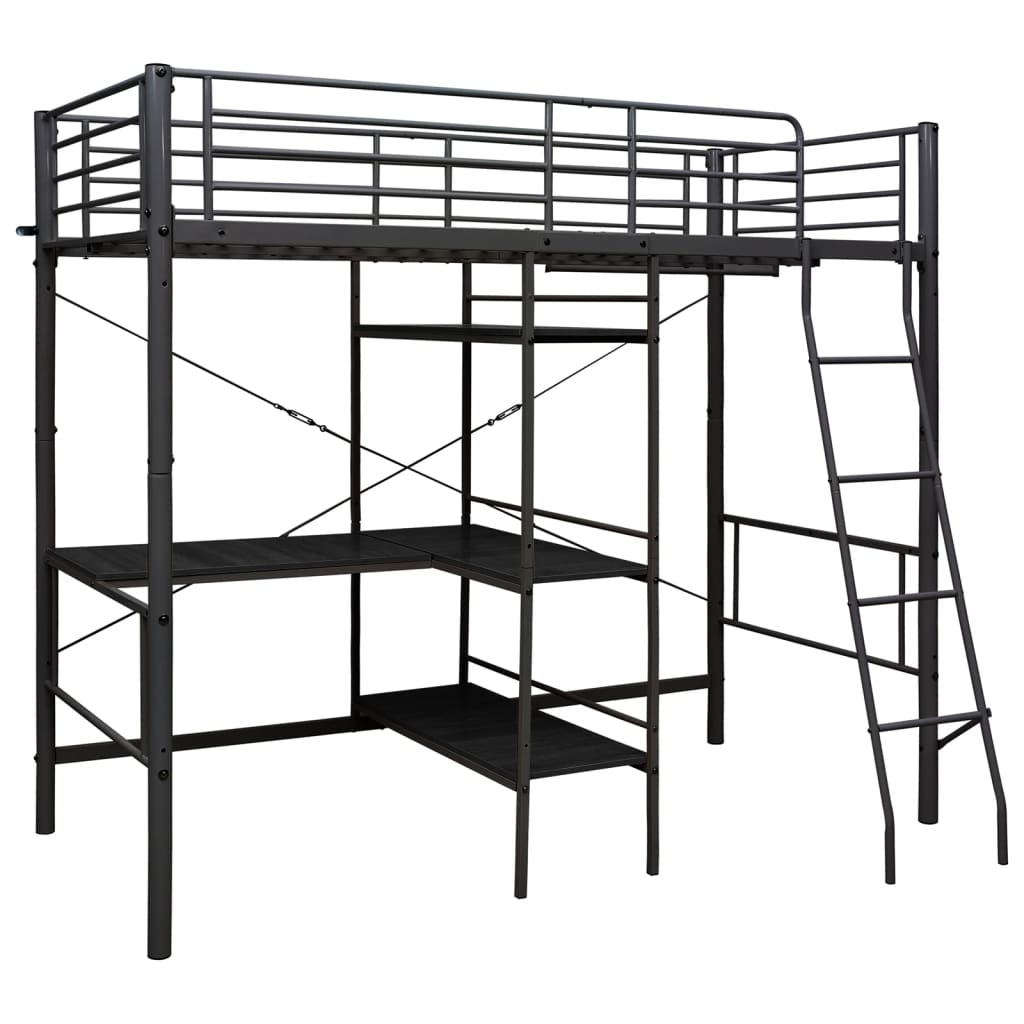 Letto A Castello Con Tavolino In Metallo