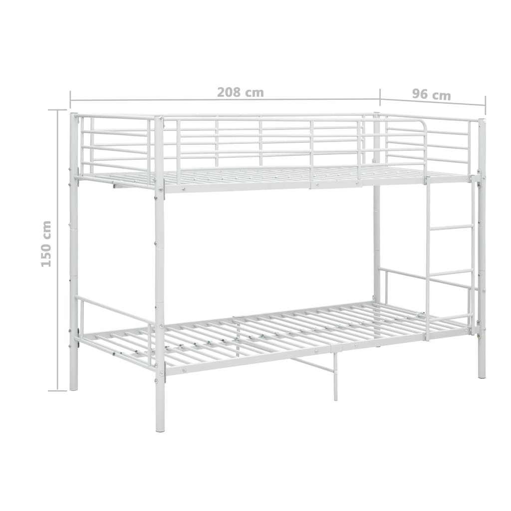 Letto A Castello In Metallo 90X200 Cm