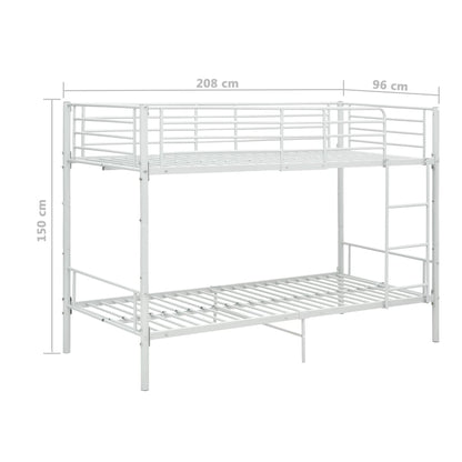 Letto A Castello In Metallo 90X200 Cm
