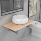 Set Mobili Da Bagno 2 Pz Ceramica Rovere Marrone
