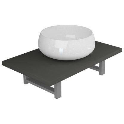 Set Mobili Da Bagno 2 Pz Ceramica Grigio