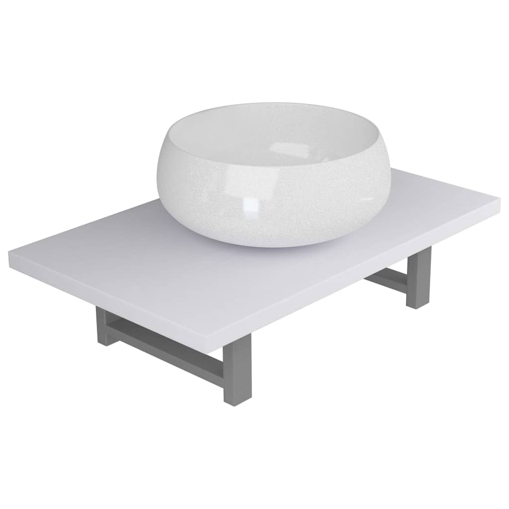 Set Mobili Da Bagno 2 Pz Ceramica Bianco