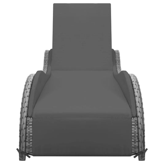 Lettino Prendisole Con Cuscino In Polyrattan Antracite