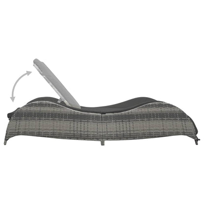 Lettino Prendisole Con Cuscino In Polyrattan Antracite
