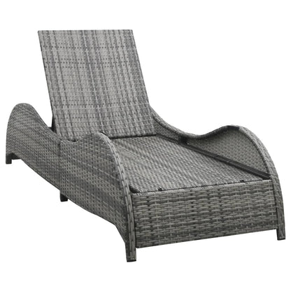 Lettino Prendisole Con Cuscino In Polyrattan Antracite