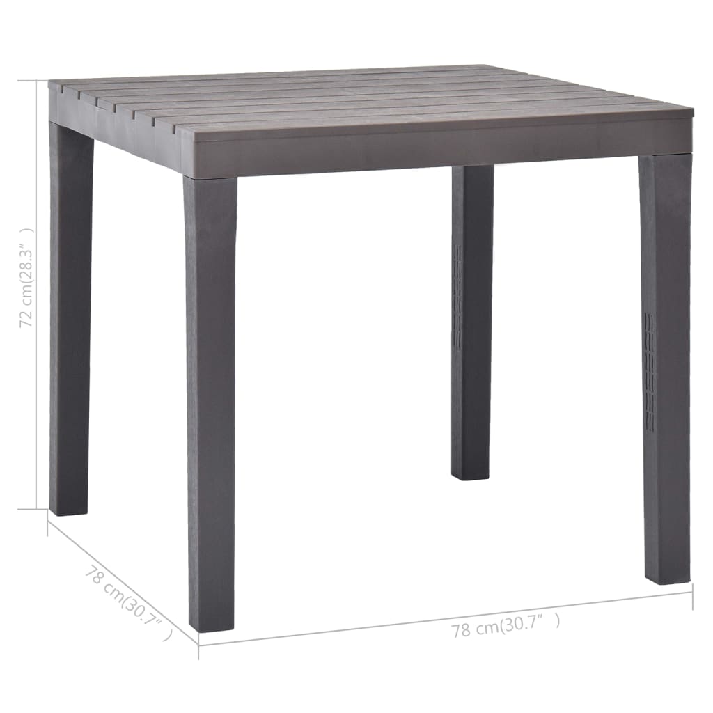 Tavolo Da Giardino Mocca 78X78X72 Cm In Plastica