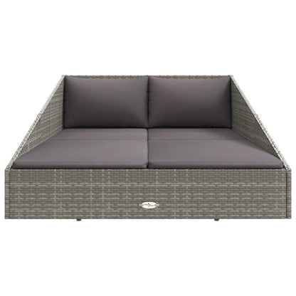 Lettino Da Giardino Grigio 110X200 Cm In Polyrattan