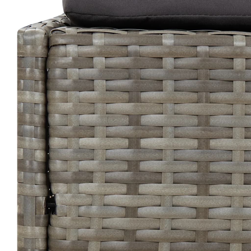 Lettino Da Giardino Grigio 110X200 Cm In Polyrattan