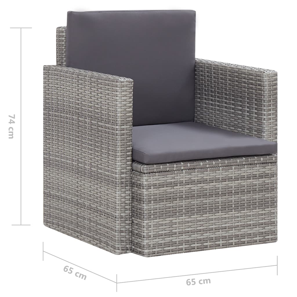 Sedia Da Giardino Con Cuscini In Polyrattan