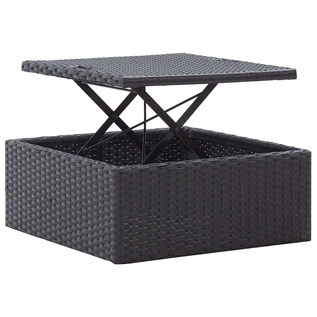 Lettino Da Giardino Con Tettuccio In Polyrattan