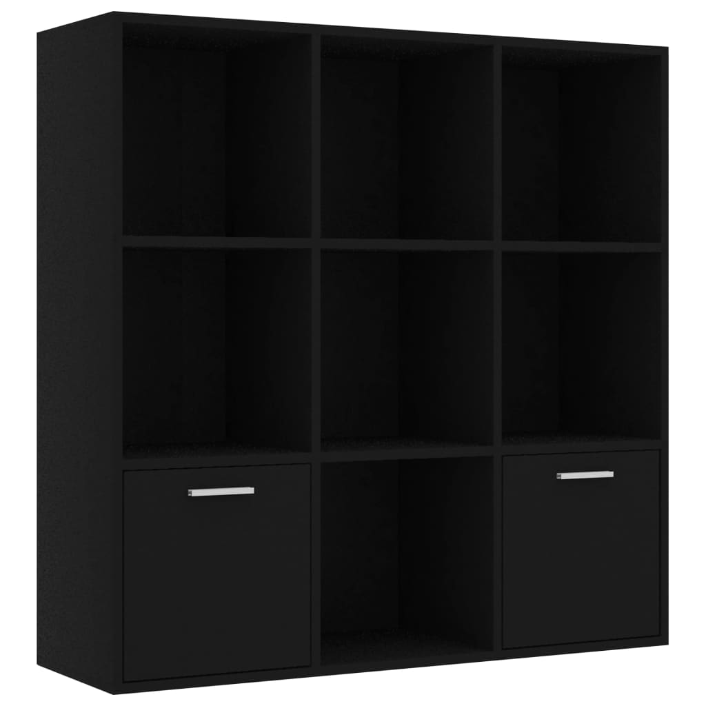 Libreria Nera 98X30X98 Cm In Legno Multistrato