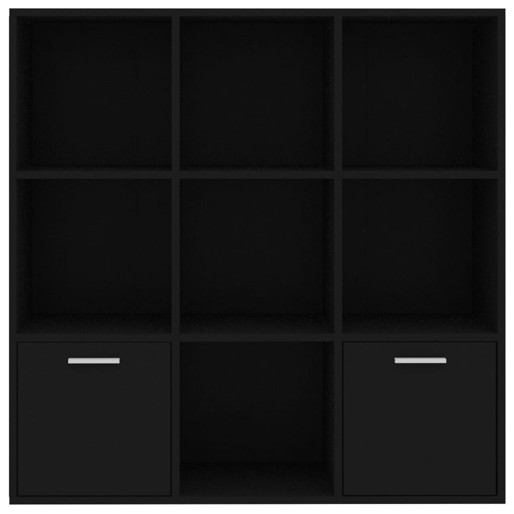 Libreria Nera 98X30X98 Cm In Legno Multistrato