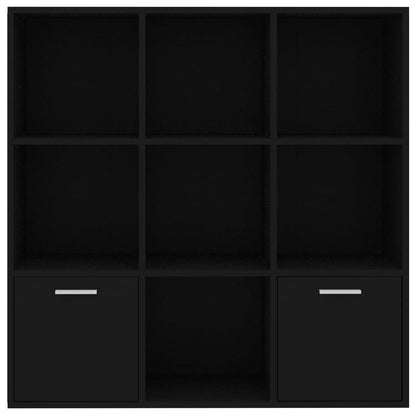 Libreria Nera 98X30X98 Cm In Legno Multistrato