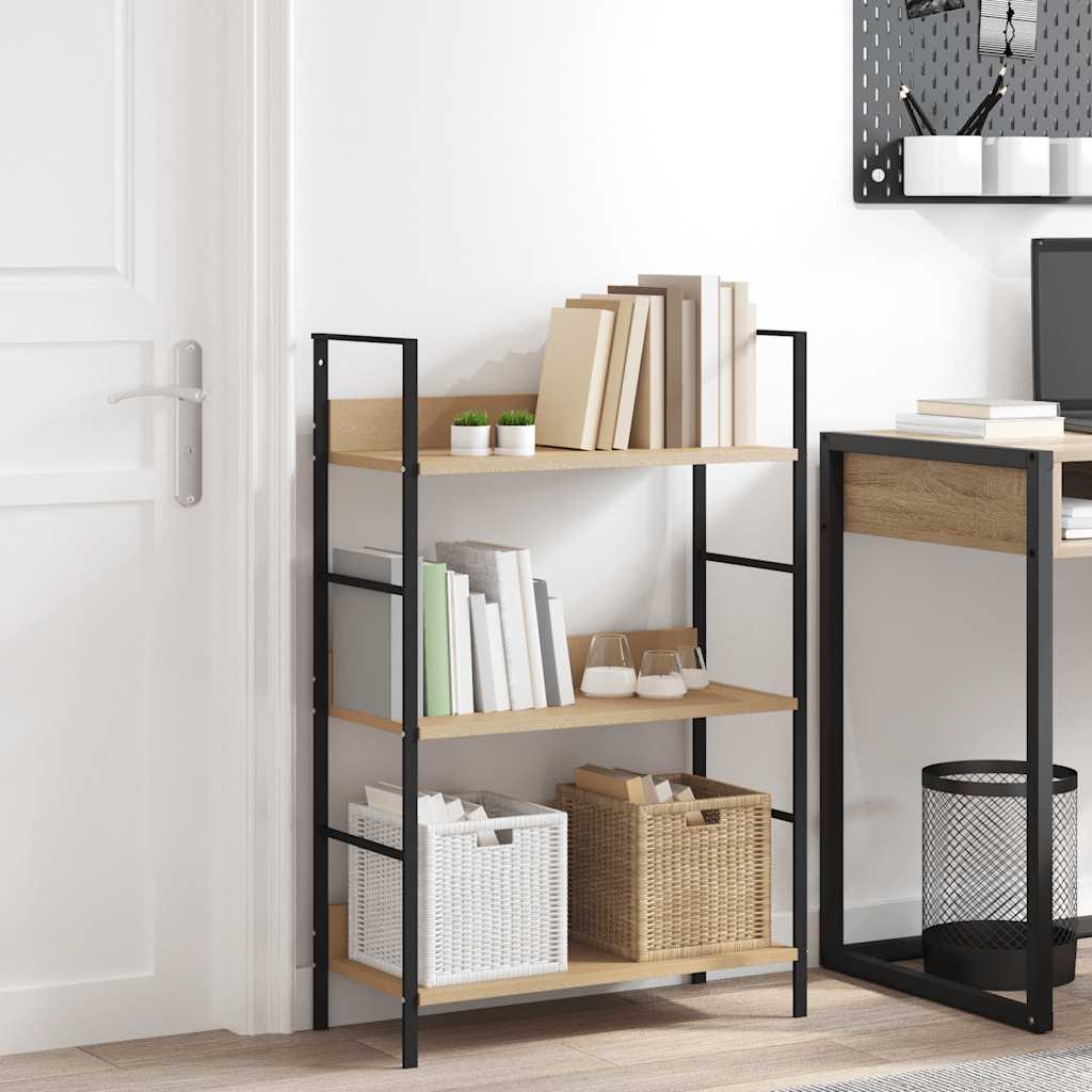 Scaffale Libri 4 Ripiani Rovere 60X27,6X124,5 Legno Multistrato