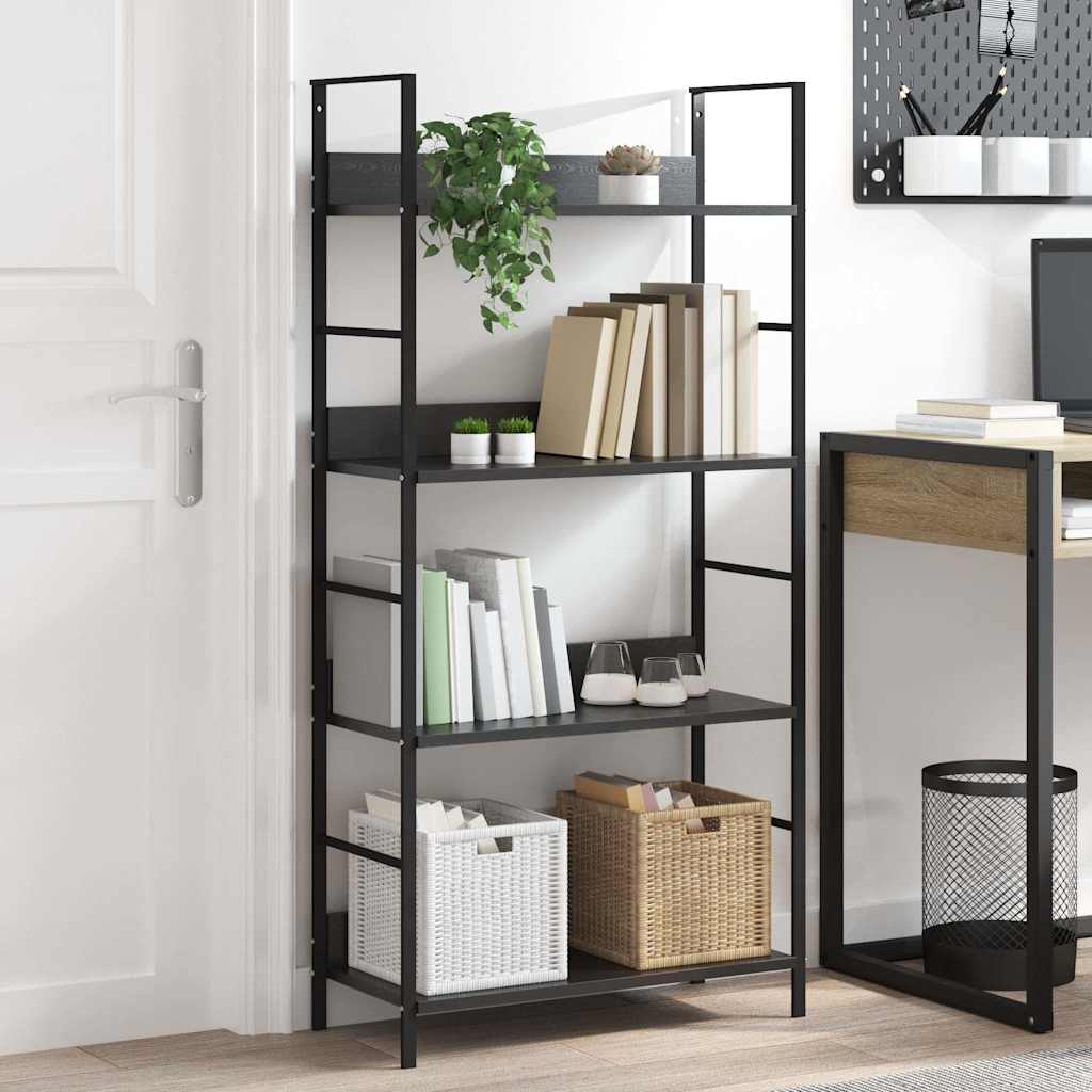 Scaffale Libri 4 Ripiani Rovere 60X27,6X124,5 Legno Multistrato