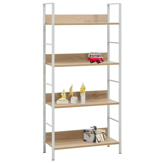 Scaffale Libri 4 Ripiani Rovere 60X27,6X124,5 Legno Multistrato