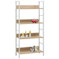 Scaffale Libri 4 Ripiani Rovere 60X27,6X124,5 Legno Multistrato