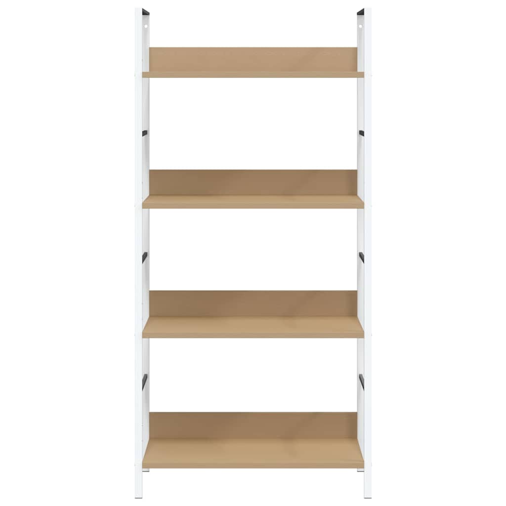 Scaffale Libri 4 Ripiani Rovere 60X27,6X124,5 Legno Multistrato