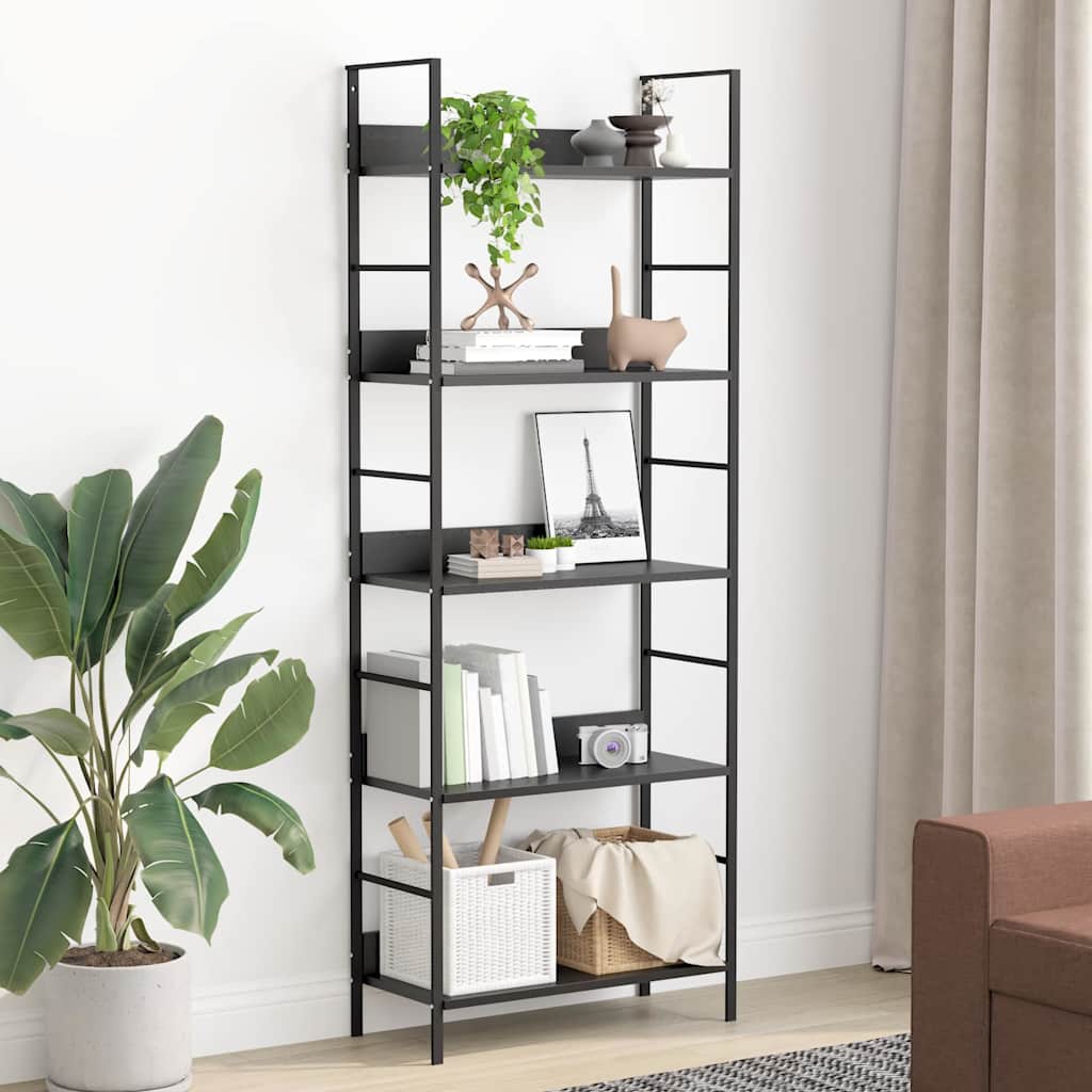 Scaffale Libri 4 Ripiani Rovere 60X27,6X124,5 Legno Multistrato