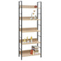 Scaffale Libri 4 Ripiani Rovere 60X27,6X124,5 Legno Multistrato