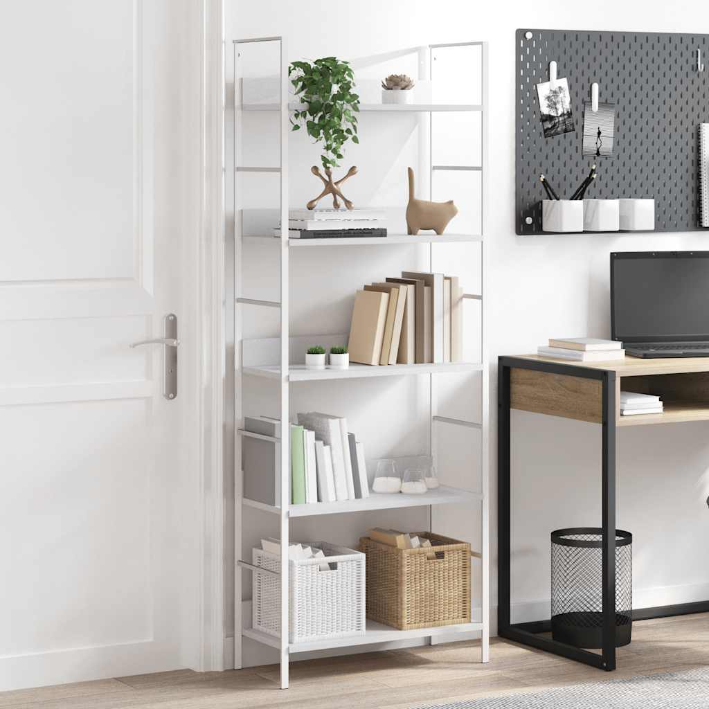 Scaffale Libri 4 Ripiani Rovere 60X27,6X124,5 Legno Multistrato