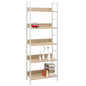 Scaffale Libri 4 Ripiani Rovere 60X27,6X124,5 Legno Multistrato