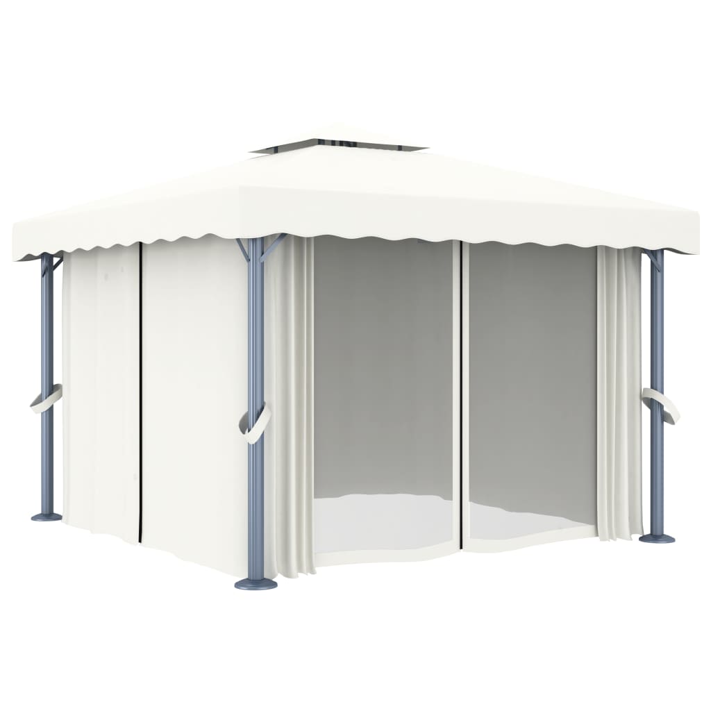 Gazebo Con Tende 3X3 Cm Alluminio