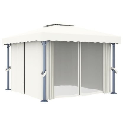 Gazebo Con Tende 3X3 Cm Alluminio