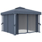 Gazebo Con Tende 3X3 Cm Alluminio