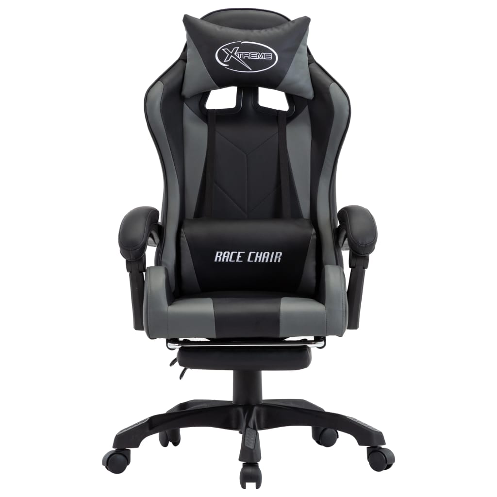 Sedia Da Gaming Con Poggiapiedi Verde E Nera In Similpelle