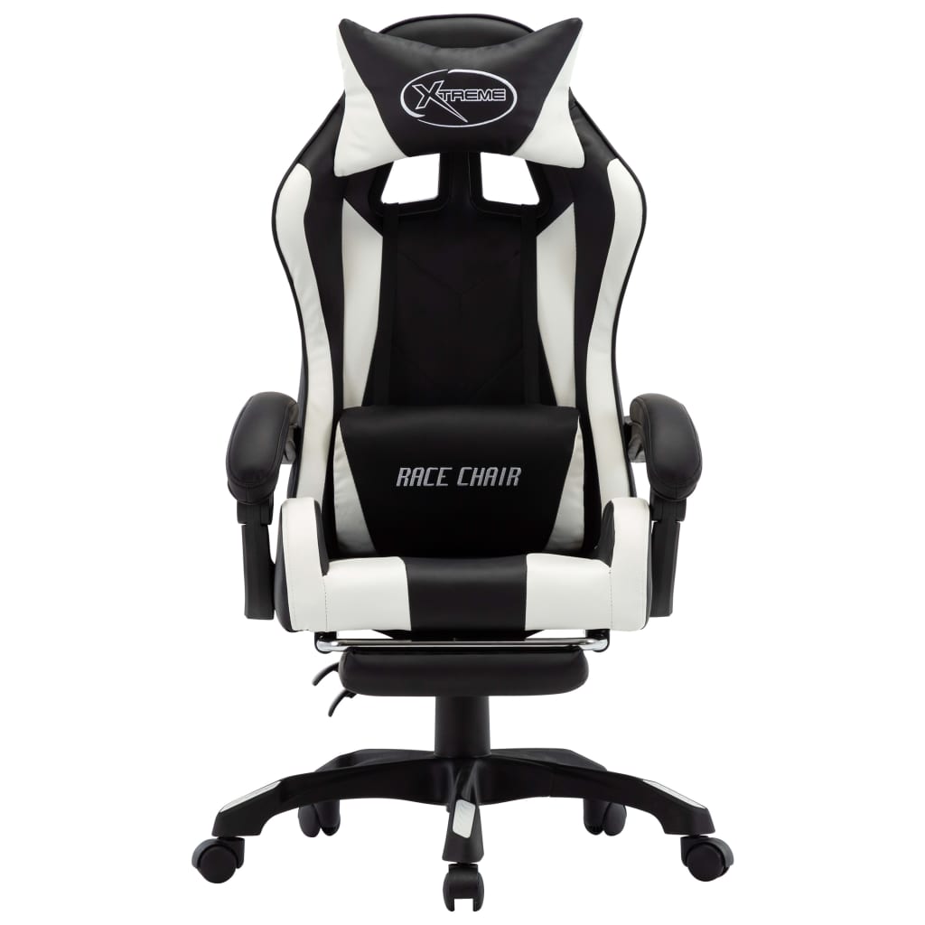 Sedia Da Gaming Con Poggiapiedi Verde E Nera In Similpelle
