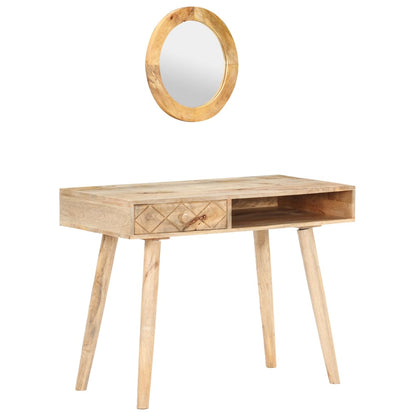 Tavolino Da Trucco 100X50X76 Cm In Legno Massello Di Mango