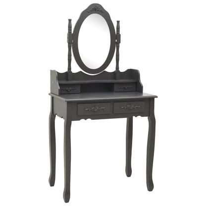 Tavolo Da Trucco Con Sgabello 75X69X140 Cm Legno Paulownia