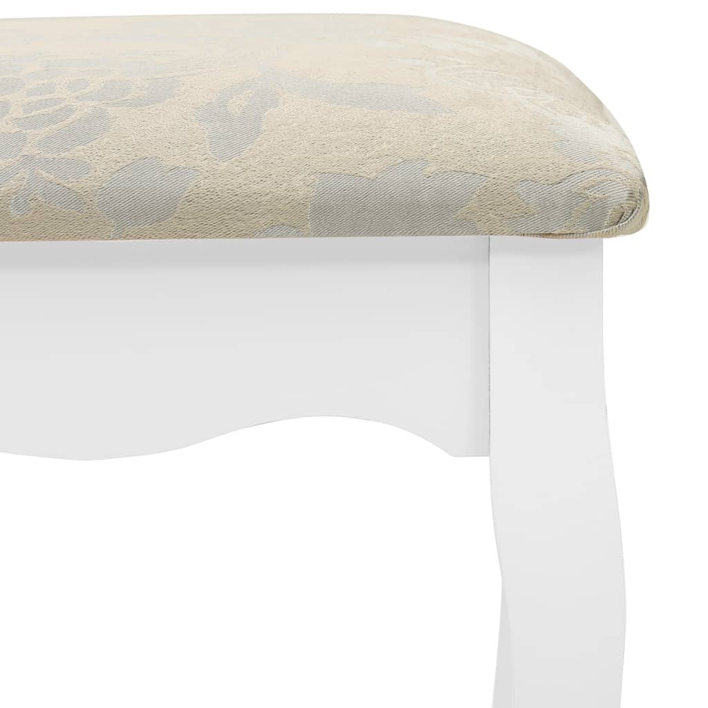 Tavolo Da Trucco E Sgabello 80X69X141 Cm Legno Paulownia