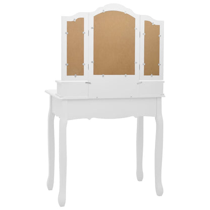 Tavolo Da Trucco E Sgabello 80X69X141 Cm Legno Paulownia