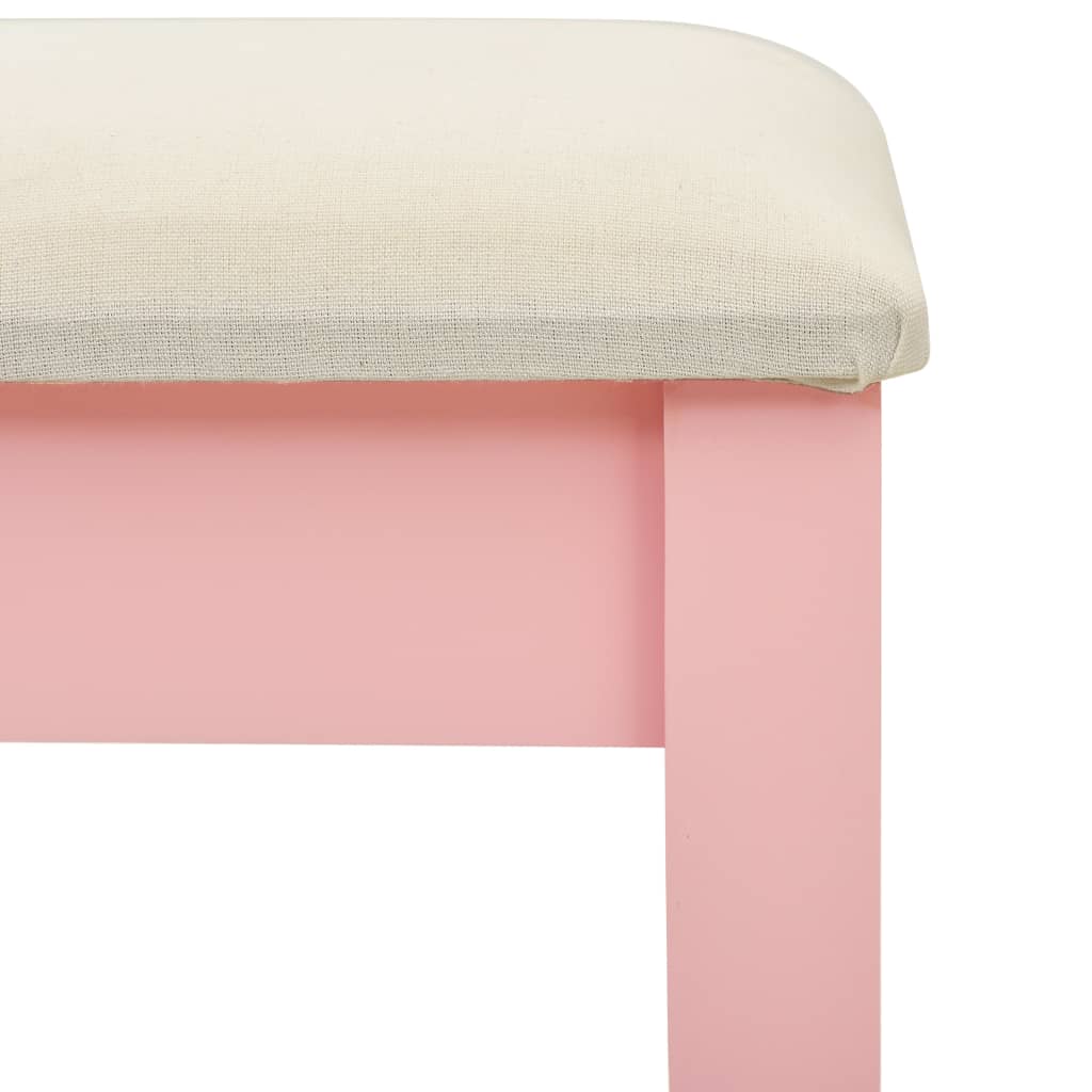 Tavolo Da Trucco Con Sgabello 65X36X128 Cm Paulownia E Mdf