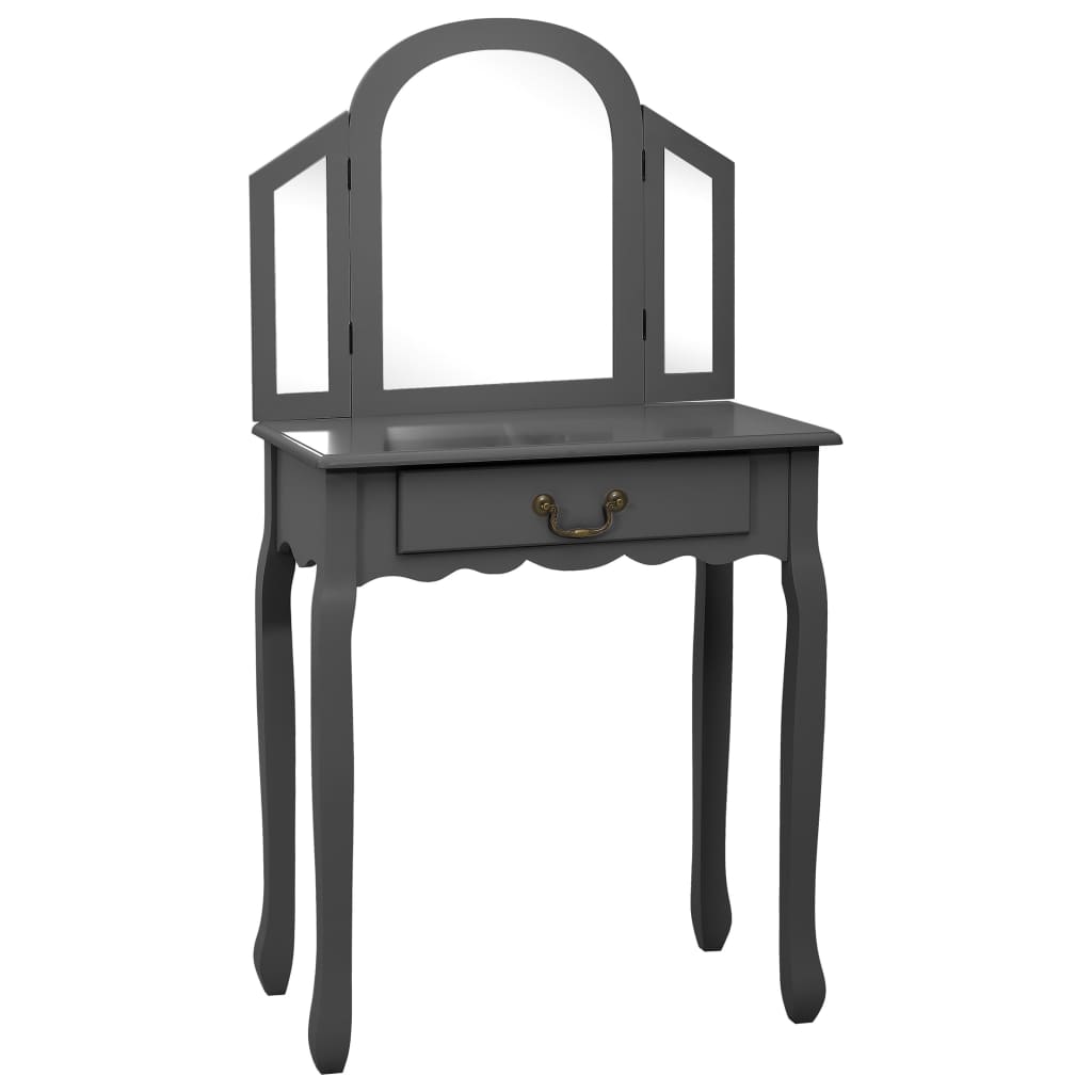 Tavolo Da Trucco Con Sgabello 65X36X128 Cm Paulownia E Mdf